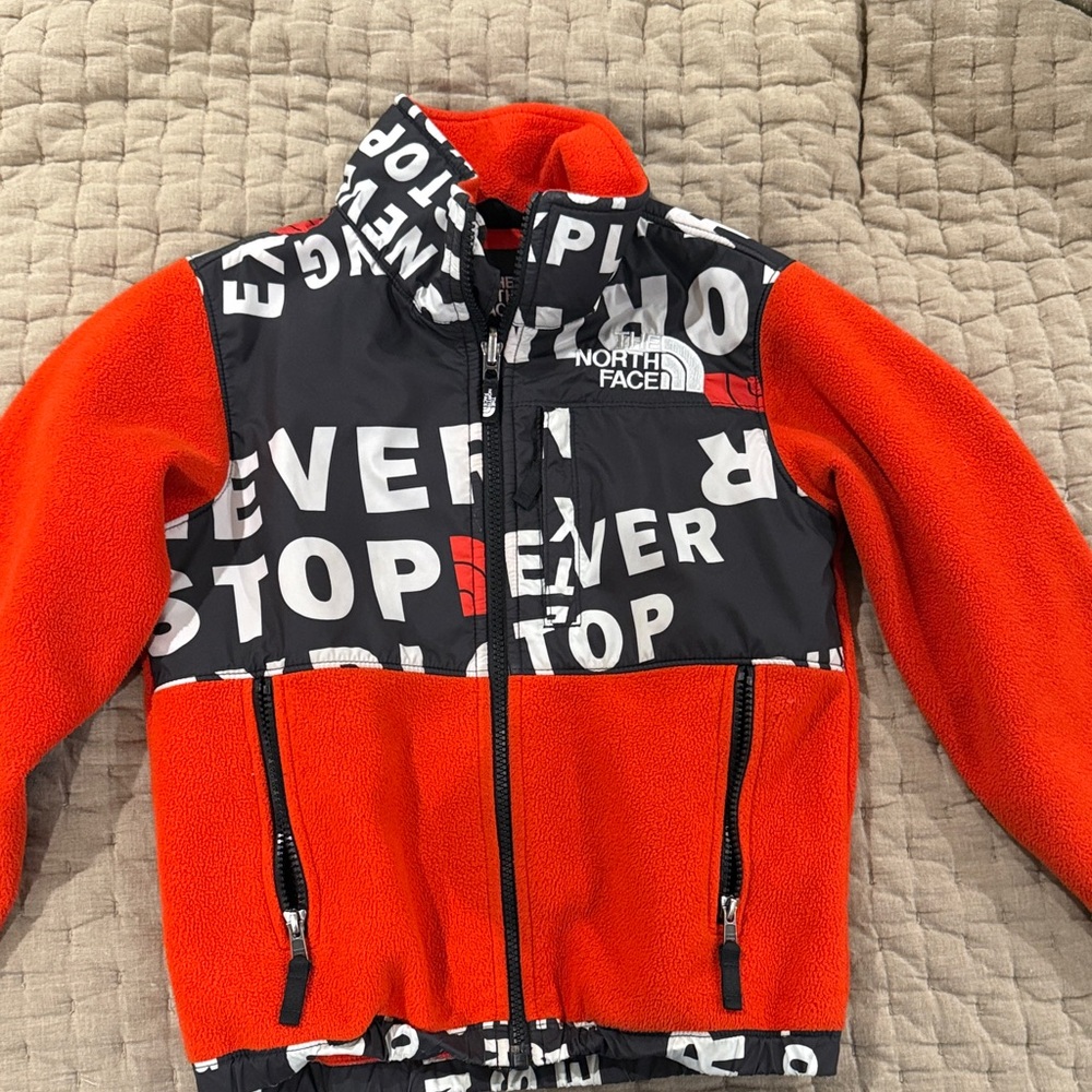 The North Face Kids' Bold Red and Black Hoodie 7/8 small